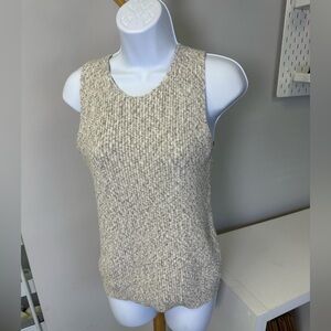 LOFT Heather Cream/Beige Knit Sleeveless Top Sz M